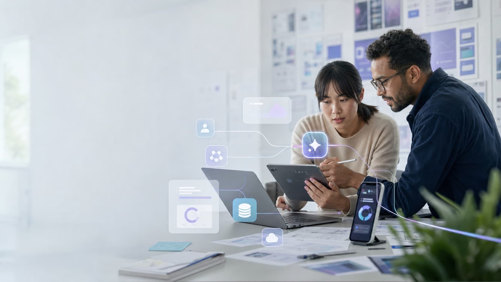Diseñadores e ingenieros construyen un producto AI conectado con usuarios, datos y sistemas